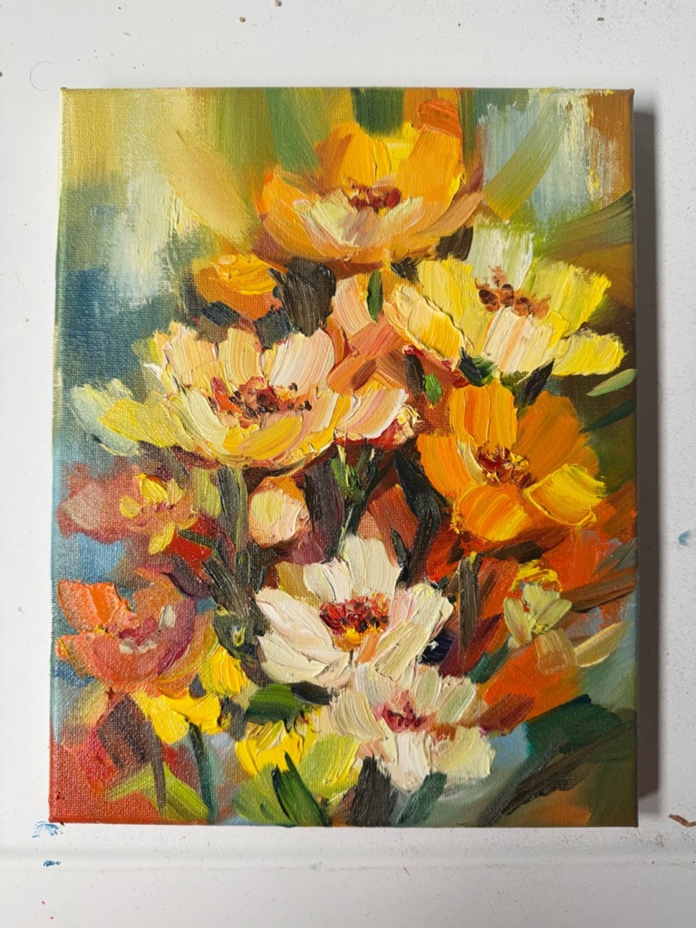 paintings on canvas original «Astract flowers” 10x8, oil on canvas